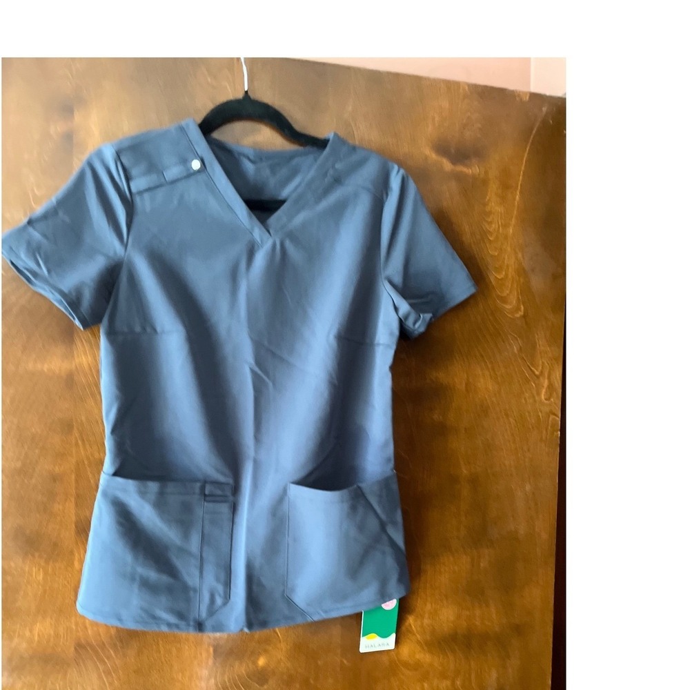 Halara New Tag Women's Small Blue Scrub Top Medical Professional Comfortable‎